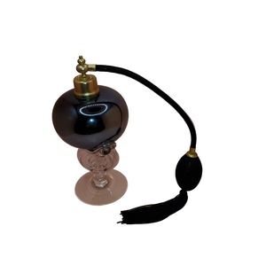 Vintage Hand Blown Cobalt Blue Pearl Perfume Bottle with Atomizer